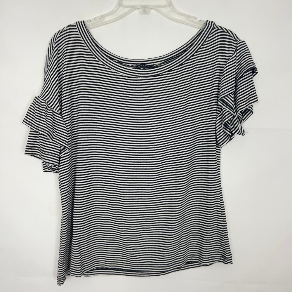 1. State Ruffle Sleeves Striped Top Size XS